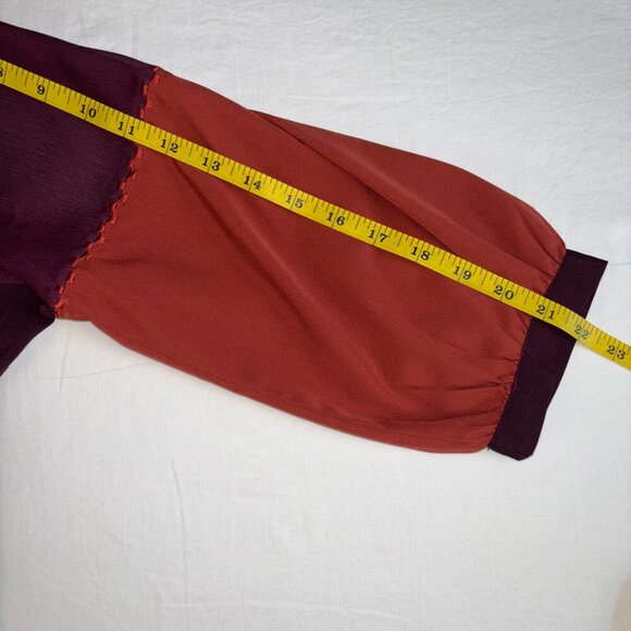 Versona Accessories Orange and Burgundy Boho Top - Size L - Picture 10 of 12